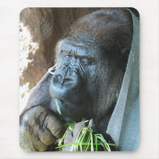 Tapis De Souris Ape hood ~ Japonais Gorilla Manger (Devant)