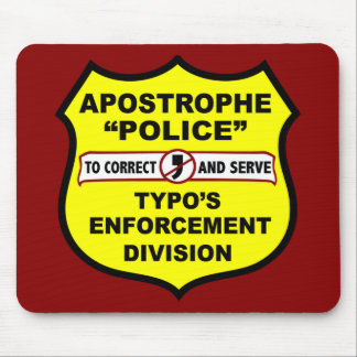 Tapis De Souris Apostrophe Mousepad de police de grammaire