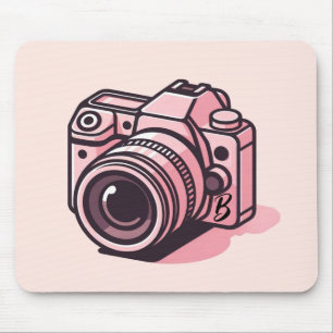 Tapis De Souris Appareil photo reflex numérique rose tendance pers
