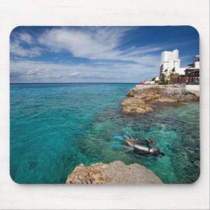 Tapis De Souris Apprenant au piqué de scaphandre, Cozumel Mexique