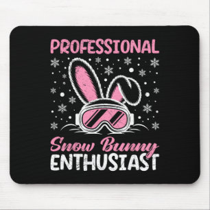 Tapis De Souris Apres Professionnel Enthousiaste de Lapin de Neige