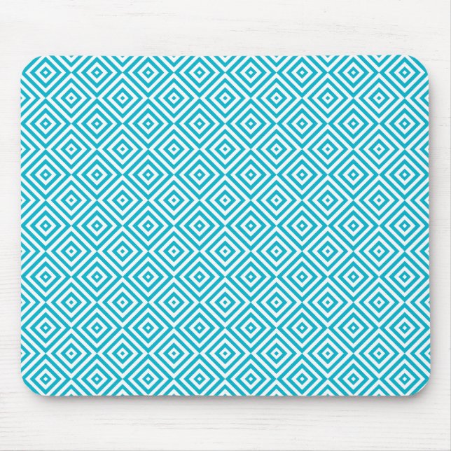 Tapis De Souris Aqua géométrique de motif d'illusion optique (Devant)