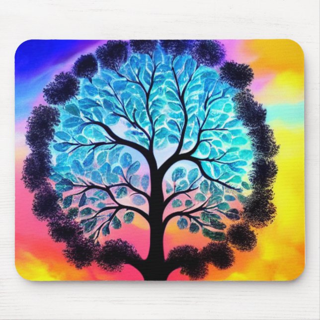 Tapis De Souris Aqua Pink Tree of Life Mousepad (Devant)