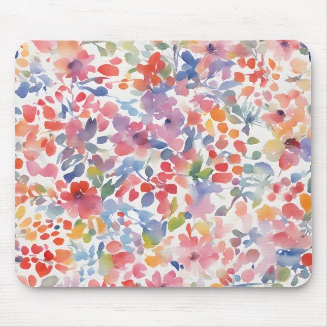 Tapis De Souris Aquarelle Abstraite Flore perdue (Devant)