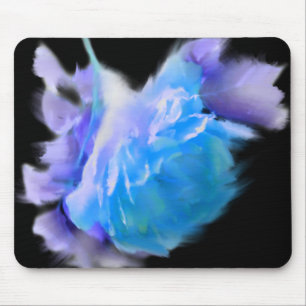 Tapis De Souris Aquarelle bleue rose bleu fleur bleu floral