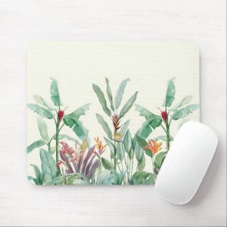 Tapis de souris aquarelle botanique tropicale