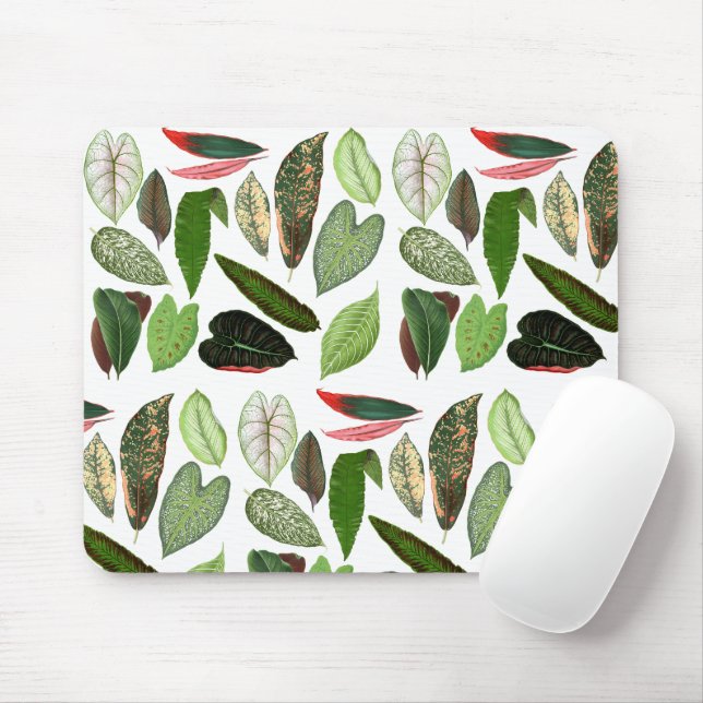 Tapis De Souris Aquarelle botanique Vintage verdure Feuilles (Avec souris)