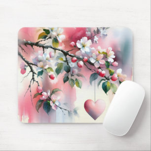 Tapis De Souris Aquarelle Coeur de l'arbre de crabelle