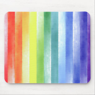 Tapis De Souris Aquarelle colorée Motif vertical arc-en-ciel 