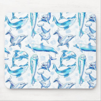 Tapis De Souris aquarelle dauphin poisson sans soudure motif, daup