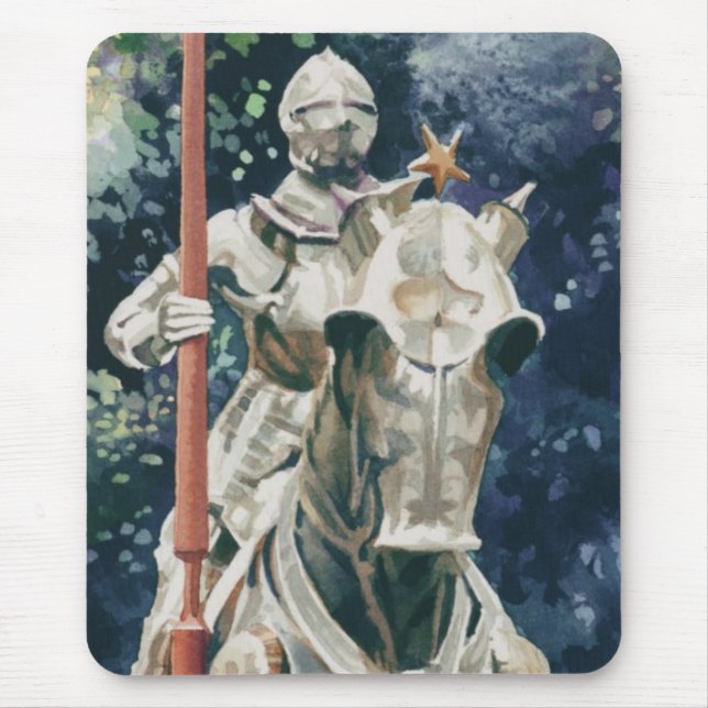 Tapis De Souris Aquarelle de chevalier "d'armure brillante" (Devant)