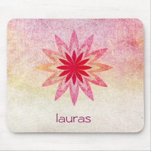 Tapis De Souris Aquarelle de Lotus Fleur Méditation Yoga