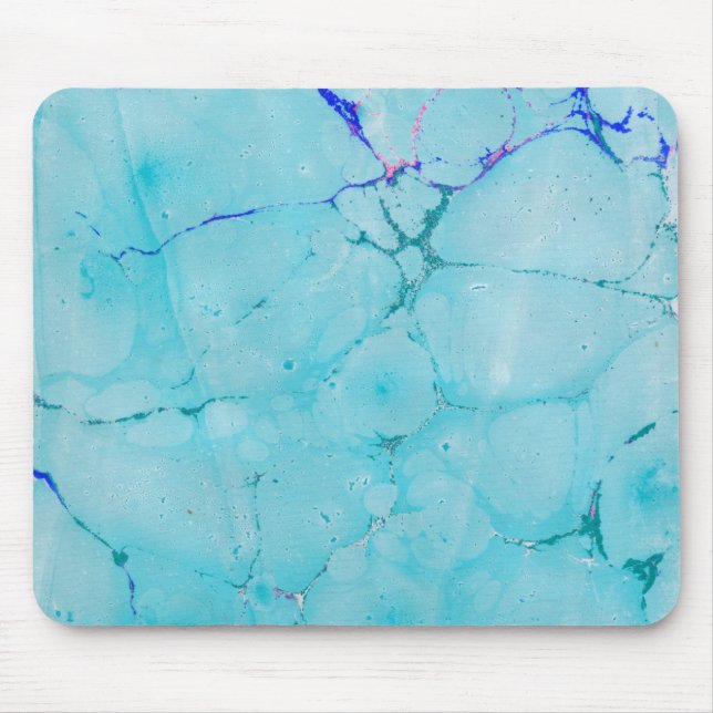 Tapis De Souris Aquarelle de marbre turquoise d'abrégé sur (Devant)