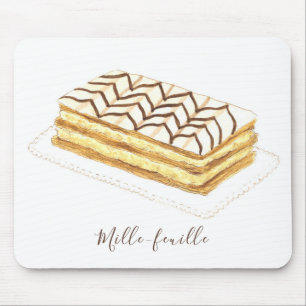 Tapis De Souris Aquarelle de pâtisserie de feuille de ille