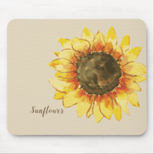 Tapis De Souris Aquarelle de tournesol