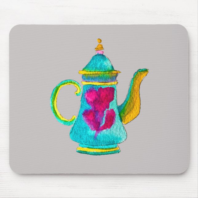 Tapis De Souris Aquarelle de Whimsal théière turque (Devant)