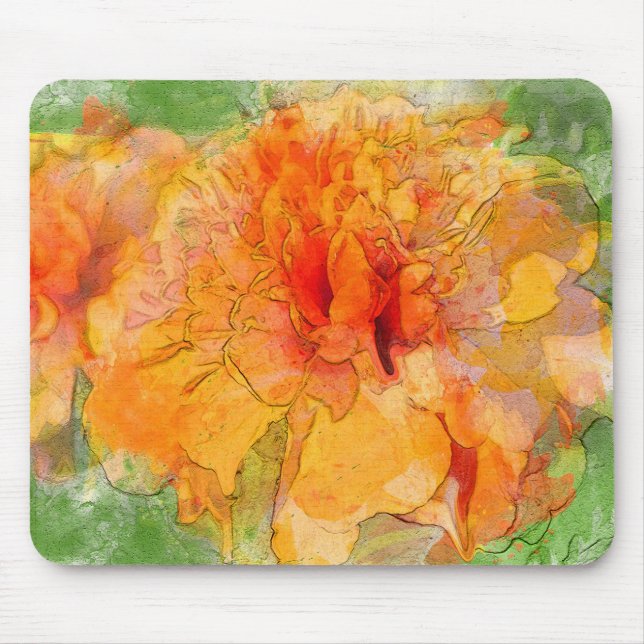 Tapis De Souris Aquarelle dorée Marigold (Devant)