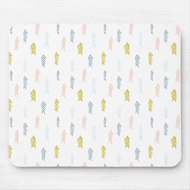 Tapis De Souris Aquarelle douce Chevron Motif (Devant)