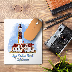 Tapis De Souris Aquarelle du phare de Big Sable Point - Michigan