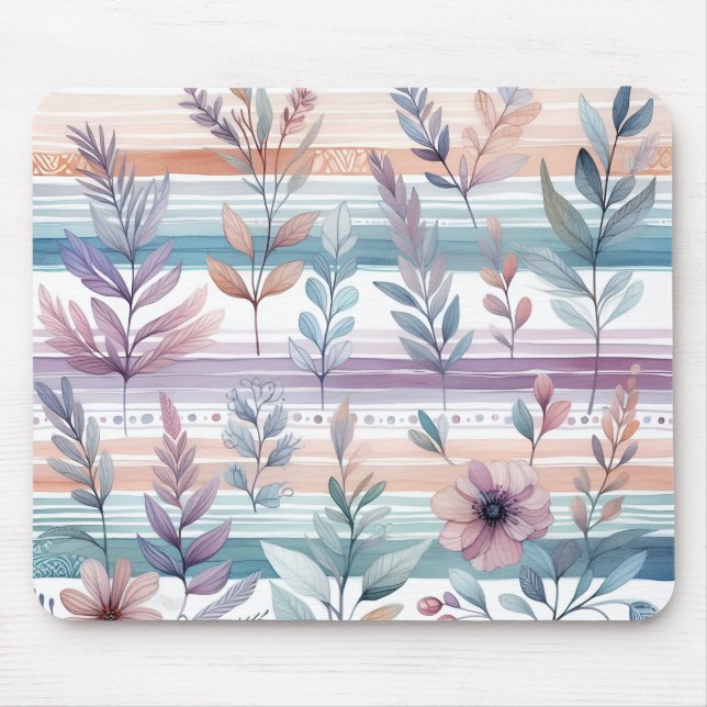 Tapis De Souris Aquarelle Florale Souris (Devant)