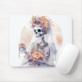 Tapis De Souris Aquarelle Halloween Squelette Mousepad