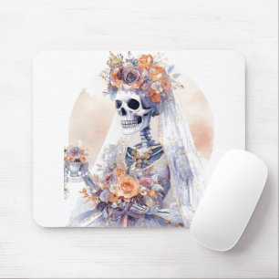 Tapis De Souris Aquarelle Halloween Squelette Mousepad