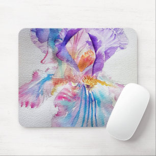 Tapis De Souris Aquarelle Iris Fleur Peinture art irises