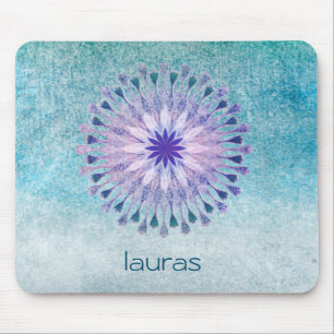 Tapis De Souris Aquarelle Lotus Fleur Peacock Yoga Méditation
