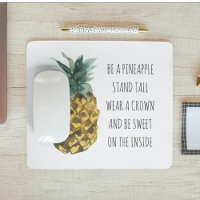 Aquarelle moderne ananas et citation amusante posi