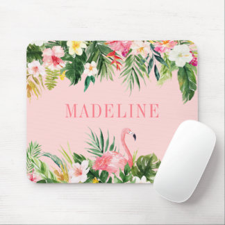 Tapis De Souris Aquarelle moderne tendance Tropical Floral