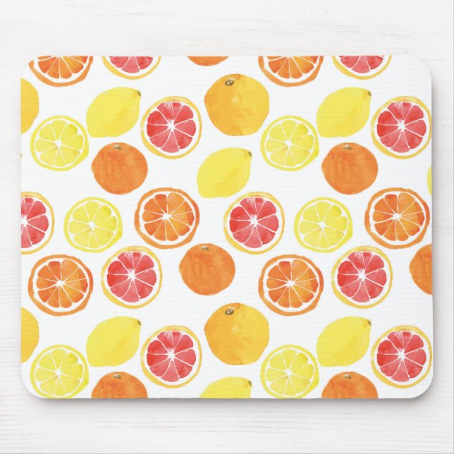 Tapis De Souris Aquarelle Motif de fruits d'agrumes (Devant)