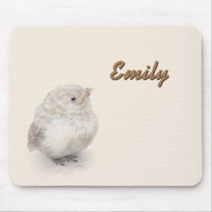 Tapis De Souris Aquarelle numérique Baby Sparrow