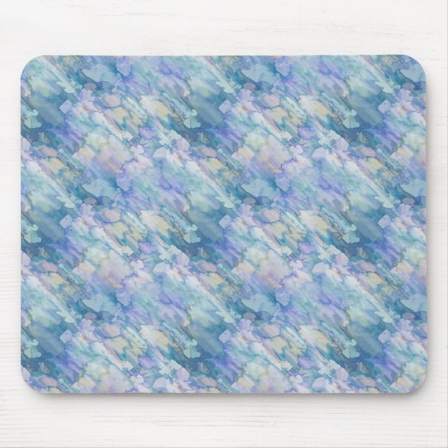 Tapis De Souris Aquarelle Retro Bleu pourpre Motif Raindrop (Devant)