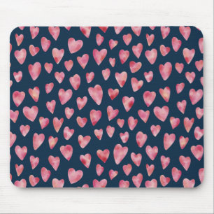 Tapis de souris aquarelle rose bleu foncé