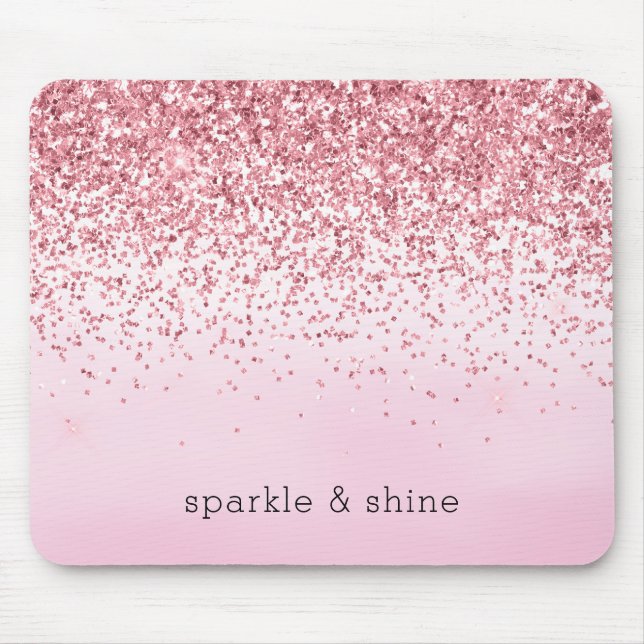 Tapis De Souris Aquarelle rose Fille Parties scintillant brillante (Devant)