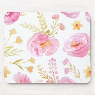 Tapis De Souris Aquarelle rose Floral