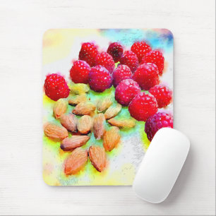 Tapis De Souris Aquarelle saine de casse-croûte de framboises et