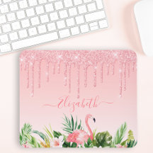 Aquarelle Tropical Floral Rose Parties scintillant