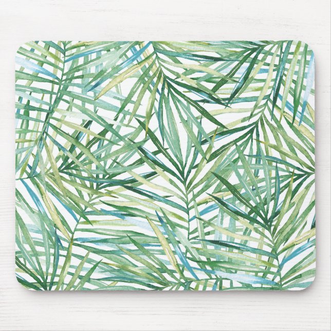 Tapis De Souris Aquarelle tropicale de feuille (Devant)
