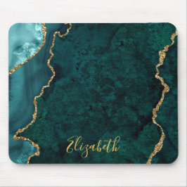 Tapis De Souris Aquarelle Turquoise marbre Agate Géode Souris Pad
