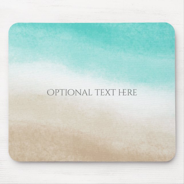 Tapis De Souris Aquarelle Turquoise & Tan Eau & Sand Beach Tropica (Devant)