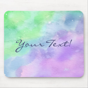 Tapis De Souris Aquarelle verte et pourpre personnalisée
