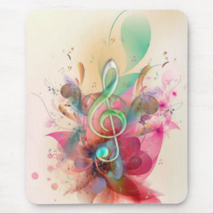 Tapis De Souris aquarelles cool tonalités à clef triples notes d