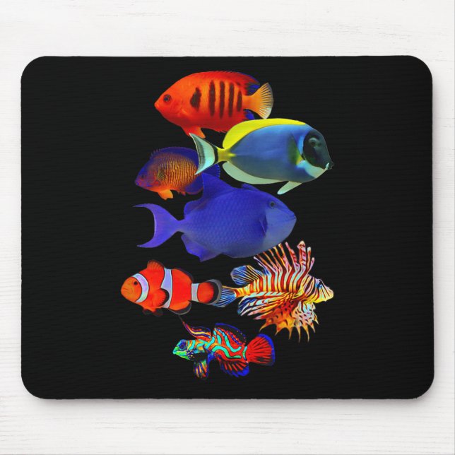 Tapis De Souris Aquariums de poissons récifaux en eau salée Amateu (Devant)