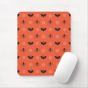 Tapis De Souris Araignée d'Halloween, chauve-souris et motif de co