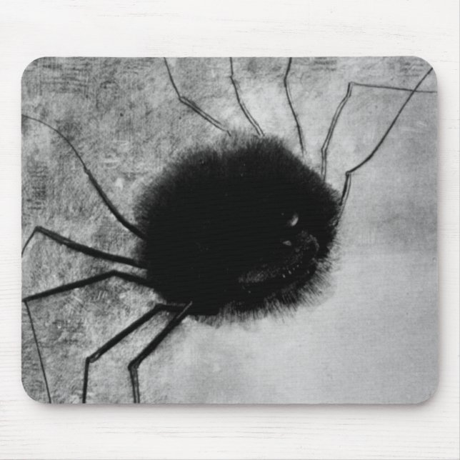 Tapis De Souris Araignée souriante par Odilon Redon, Halloween Vin (Devant)