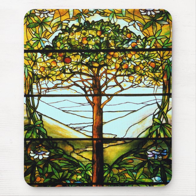 Tapis De Souris Arbre à fruits Pittoresque et collines Mousepad ve (Devant)