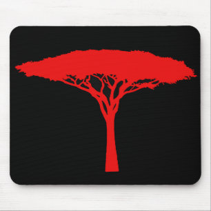 Tapis De Souris Arbre à parapluies rouges