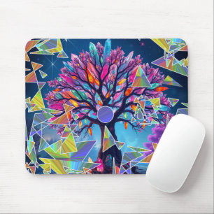 Tapis De Souris Arbre Abstrait Cristal