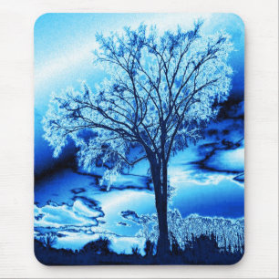 Tapis De Souris Arbre dans le pavé de souris bleu glace